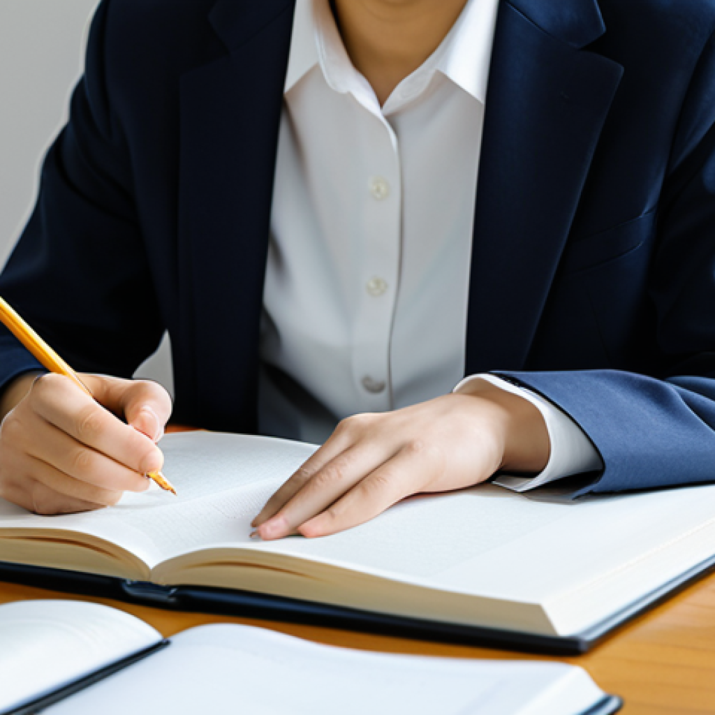 和食調理師資格、学習の風景**
A focused adult individual, dressed in modest and appropriate professional attire, diligently studying a Japanese cuisine textbook at a clean, modern wooden desk. The desk is neatly organized with study materials, including a notebook, pens, and a tablet displaying digital learning content. Soft, ambient light fills the bright and calm study space, with a subtle touch of minimalist Japanese interior design in the background. The subject maintains a natural pose with perfect anatomy and correct proportions, ensuring well-formed hands and proper finger count. The overall atmosphere conveys dedication and serious study, suitable for educational content. safe for work, appropriate content, fully clothed, professional.

**