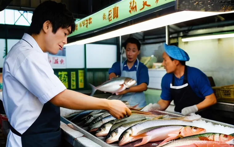 일식조리사 취업 후 첫 해의 경험 - **A young, dedicated Japanese chef, mid-20s, in a clean, traditional white chef's uniform (白衣), inte...